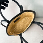Prada Mini Crochet And Leather Tote Bag 1BG501 Apricot